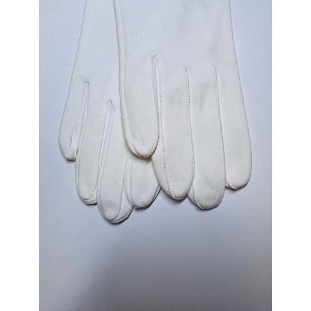 White Martinis Gloves Vintage Flowers Small